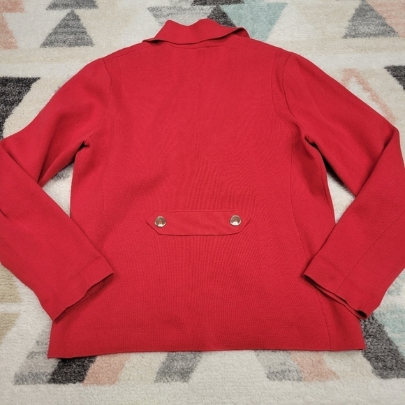 Etcetera Red Knit Sweater Jacket Blazer Size Large - Picture 8 of 9